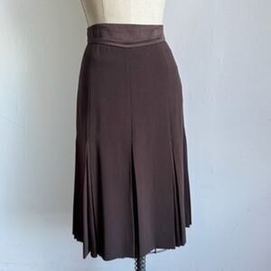 Vintage Rare MAX MARA Brown Pleated Midi-Skirt